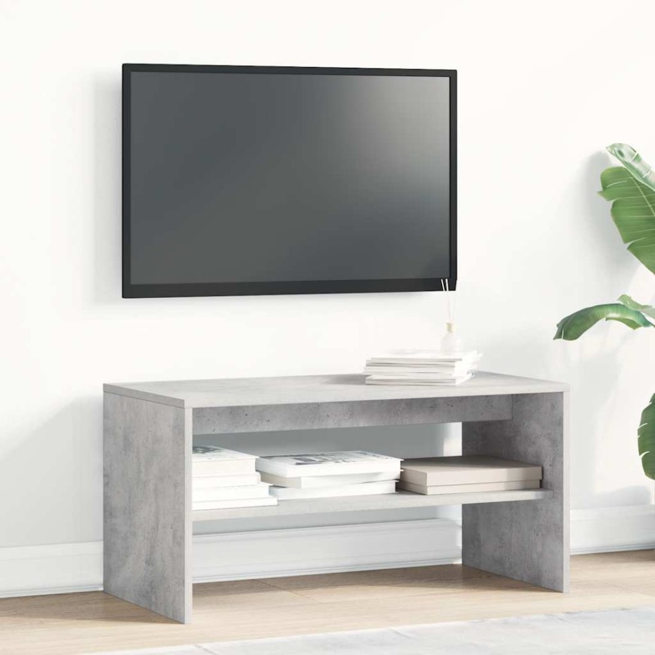 Mueble de TV madera contrachapada gris hormigón 80x40x40