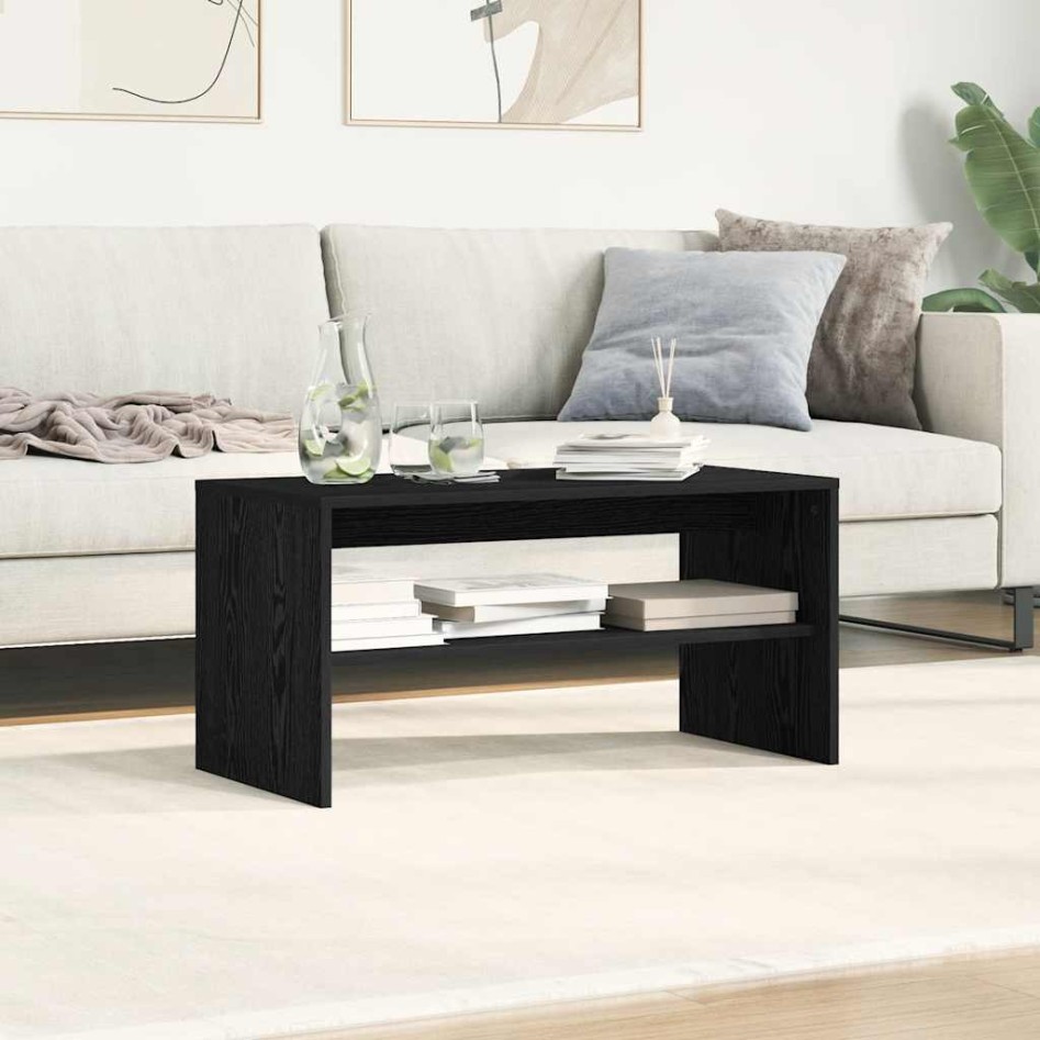 Mueble de TV madera de ingeniería roble negro 80x40x40