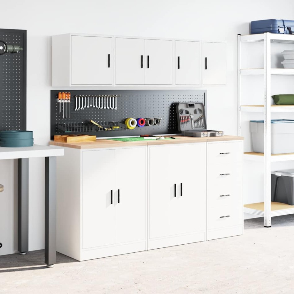 Armarios de pared 2 uds para garaje madera de ingeniería