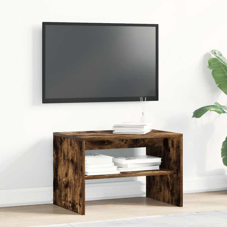 Mueble de TV madera de ingeniería roble ahumado 60x40x40