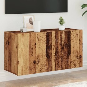 Mueble de TV de pared madera envejecida 80x30x41