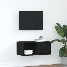 Mueble de TV madera de ingeniería roble negro 60x31x25,5