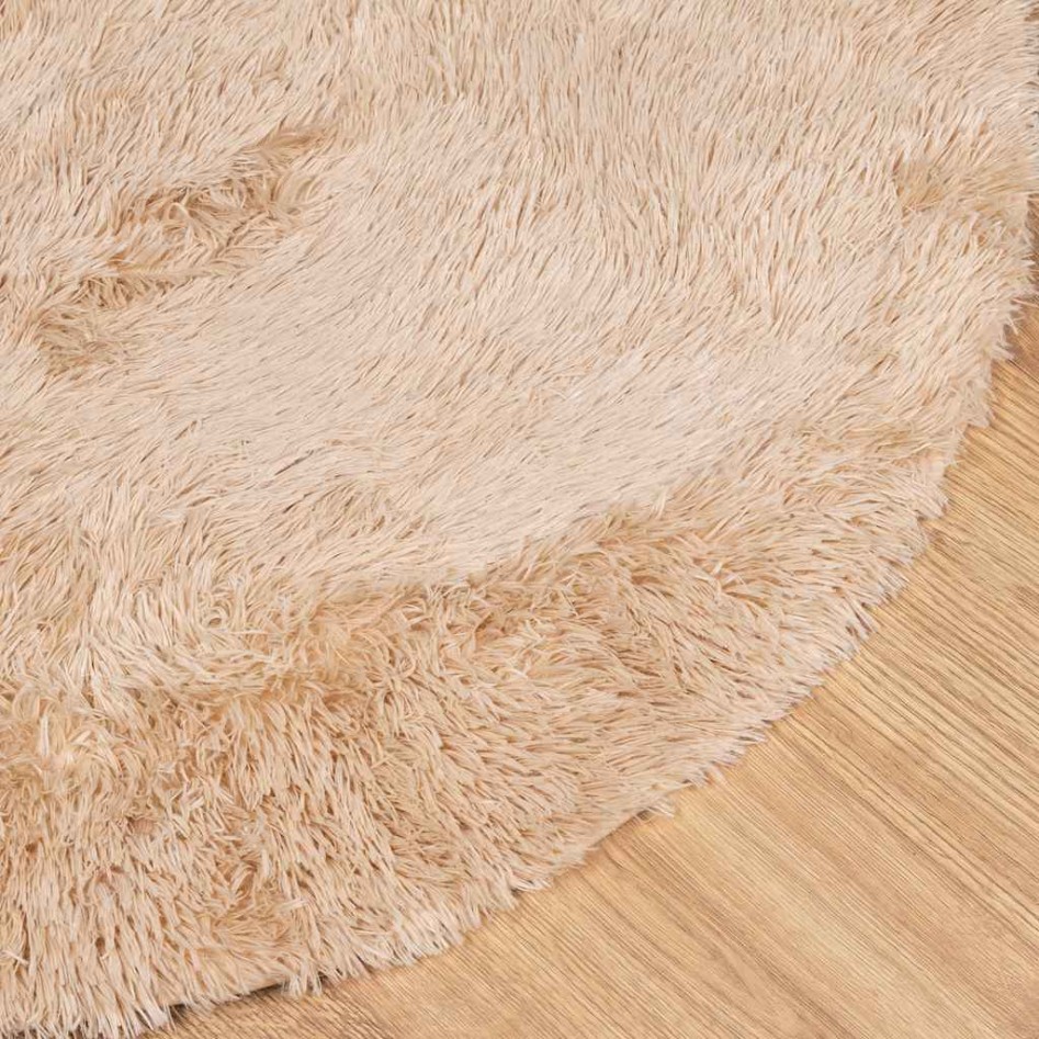 Alfombra peluda de pelo largo NAVARRA beige 160x160cm
