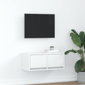 Mueble de TV de madera de ingeniería blanco 60x31x25,5