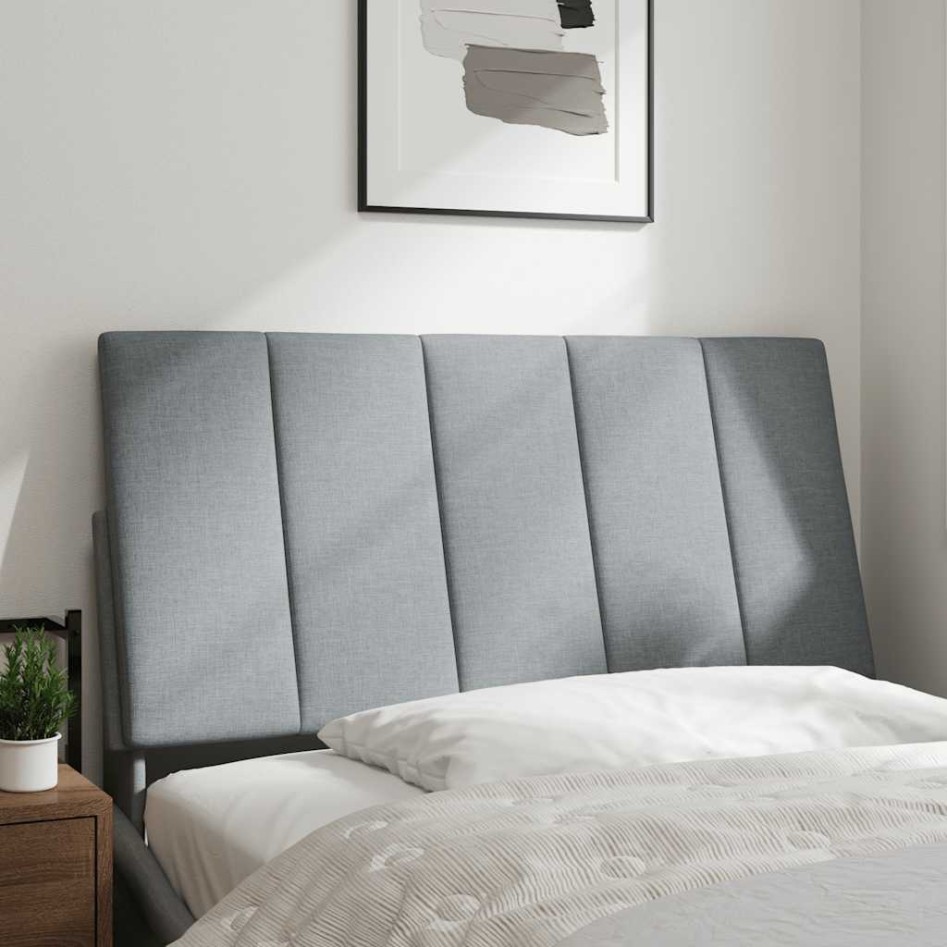 Cabecero de cama acolchado tela gris claro 100