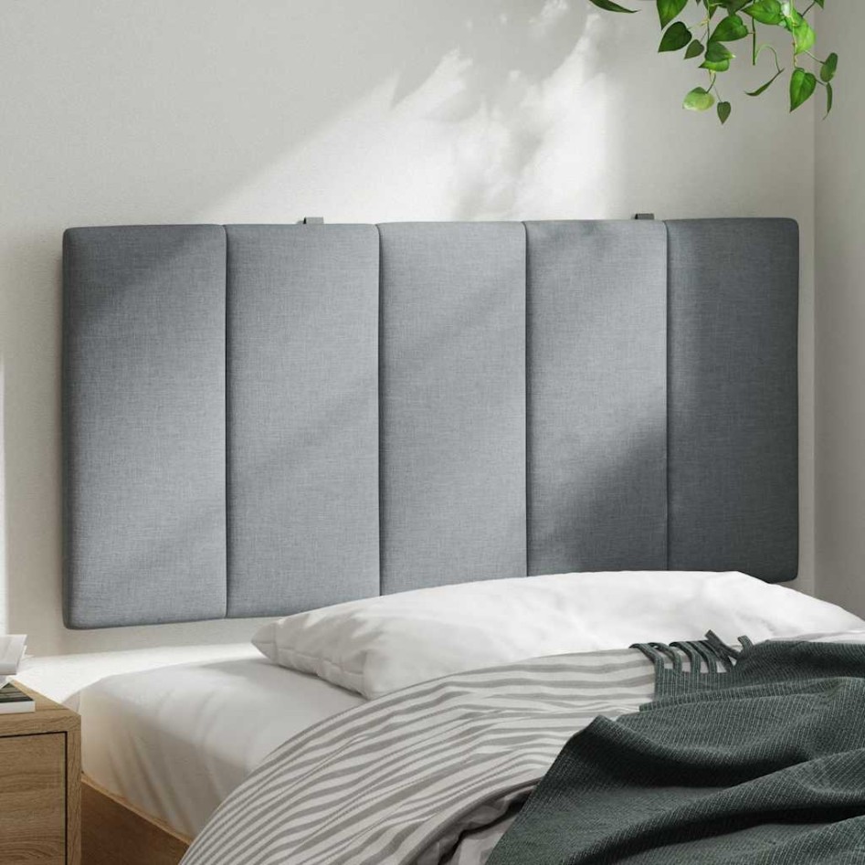 Cabecero de cama acolchado tela gris claro 100
