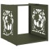 Leñero verde oliva 40x40x40 cm Acero laminado en