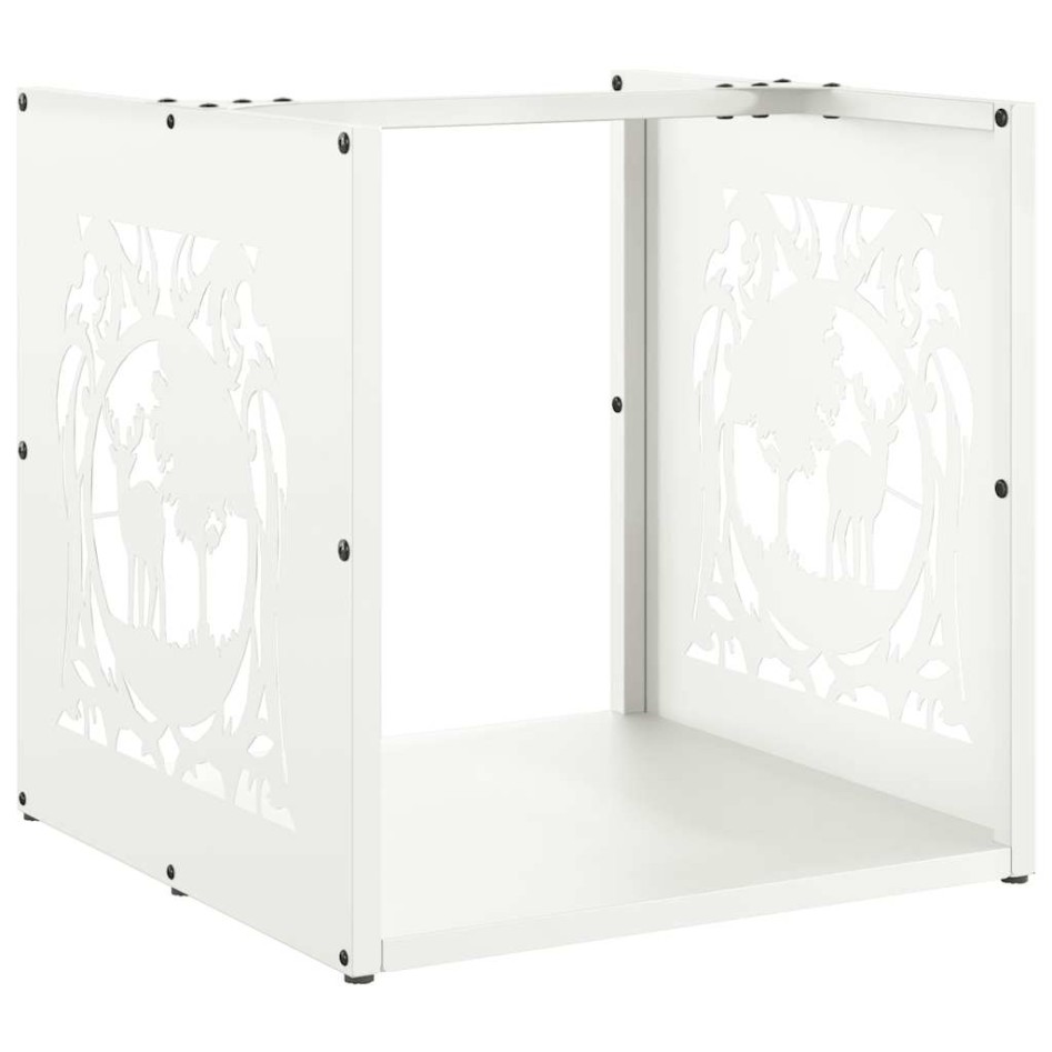 Leñero blanco 40x40x40 cm Acero laminado en