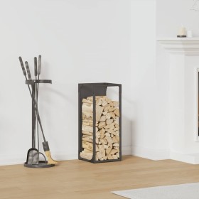 Leñero negro 25x25x60 cm Acero laminado en