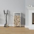 Leñero blanco 34x25x70 cm Acero laminado en