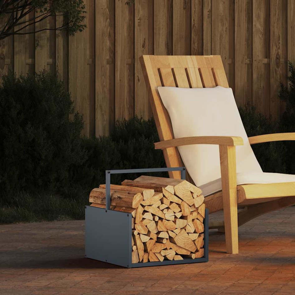 Leñero antracita 40x40x40 cm Acero laminado en