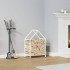 Leñero blanco 40x25x60 cm Acero laminado en