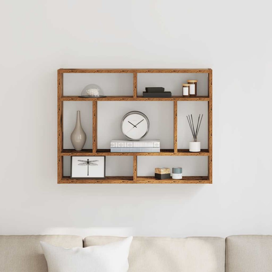 Estante de pared de madera vieja 75x16x55 cm Madera