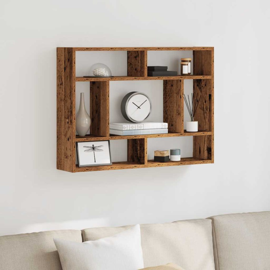 Estante de pared de madera vieja 75x16x55 cm Madera