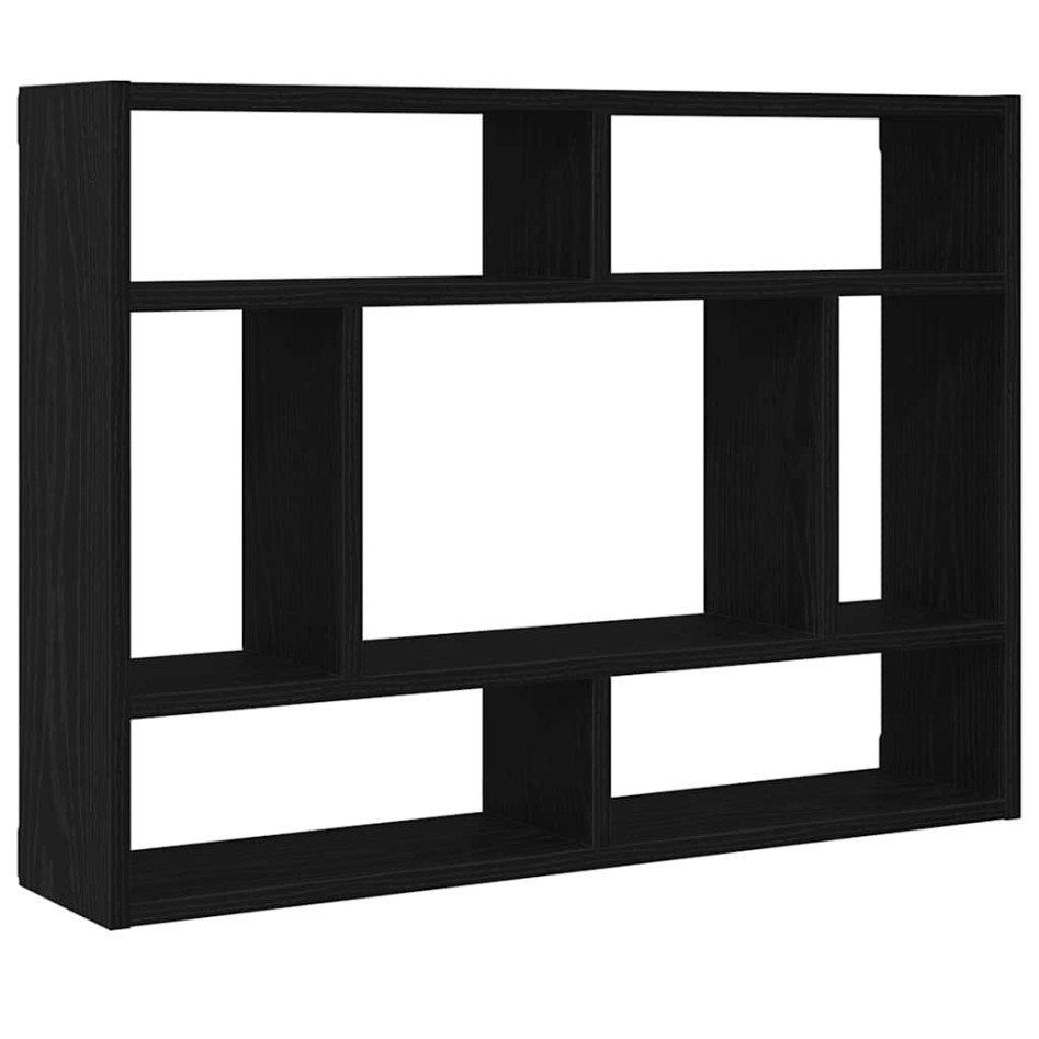 Estante de pared  roble negro 75x16x55 cm madera de