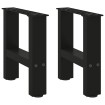 Patas de mesa de centro negro 2uds acero 30x(30-31) cm