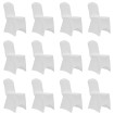 Funda de silla elástica 12 unidades blanca