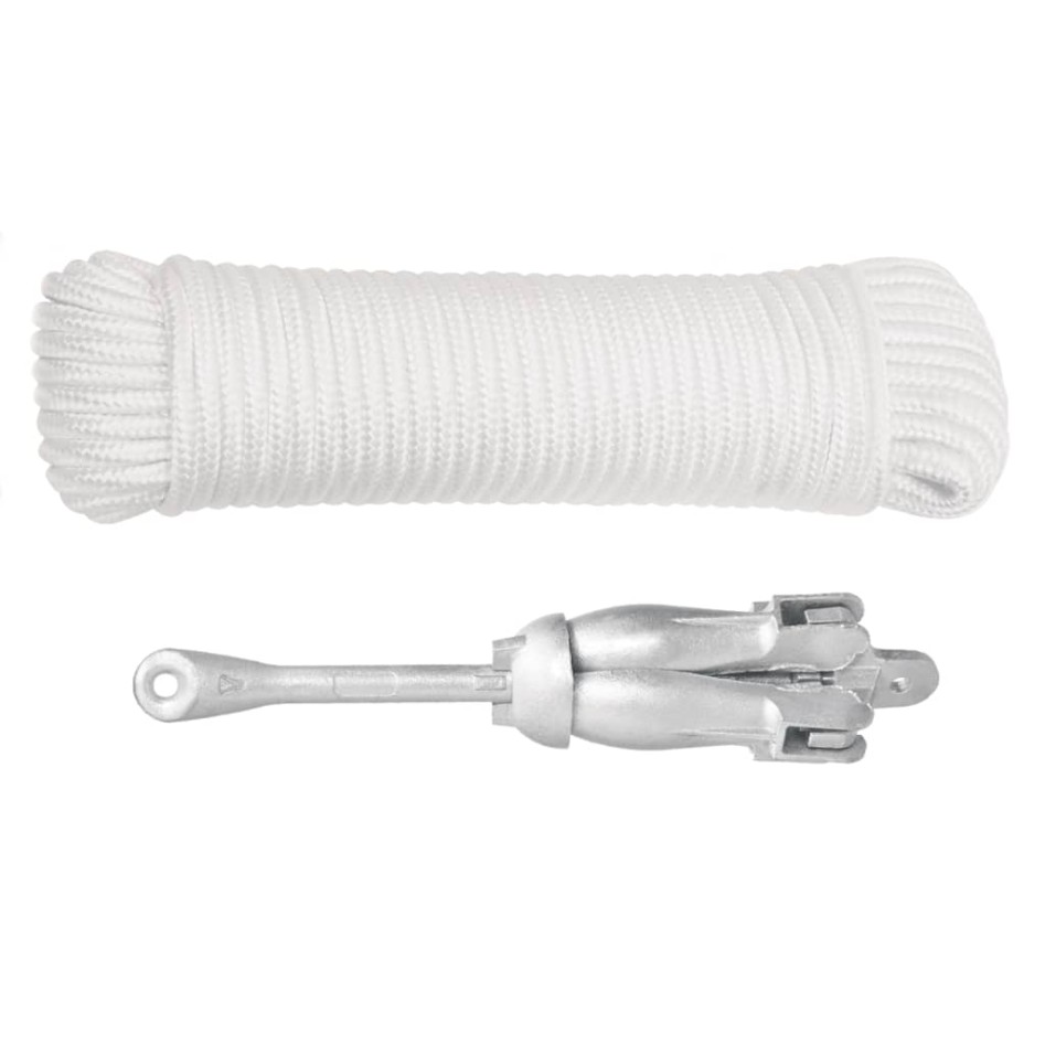 Ancla plegable con cuerda hierro maleable plateado 2,5