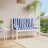 Cojines banco jardín 2 uds tela a rayas azul blanco 120x50x7