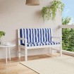 Cojines banco jardín 2 uds tela a rayas azul blanco 120x50x7 cm