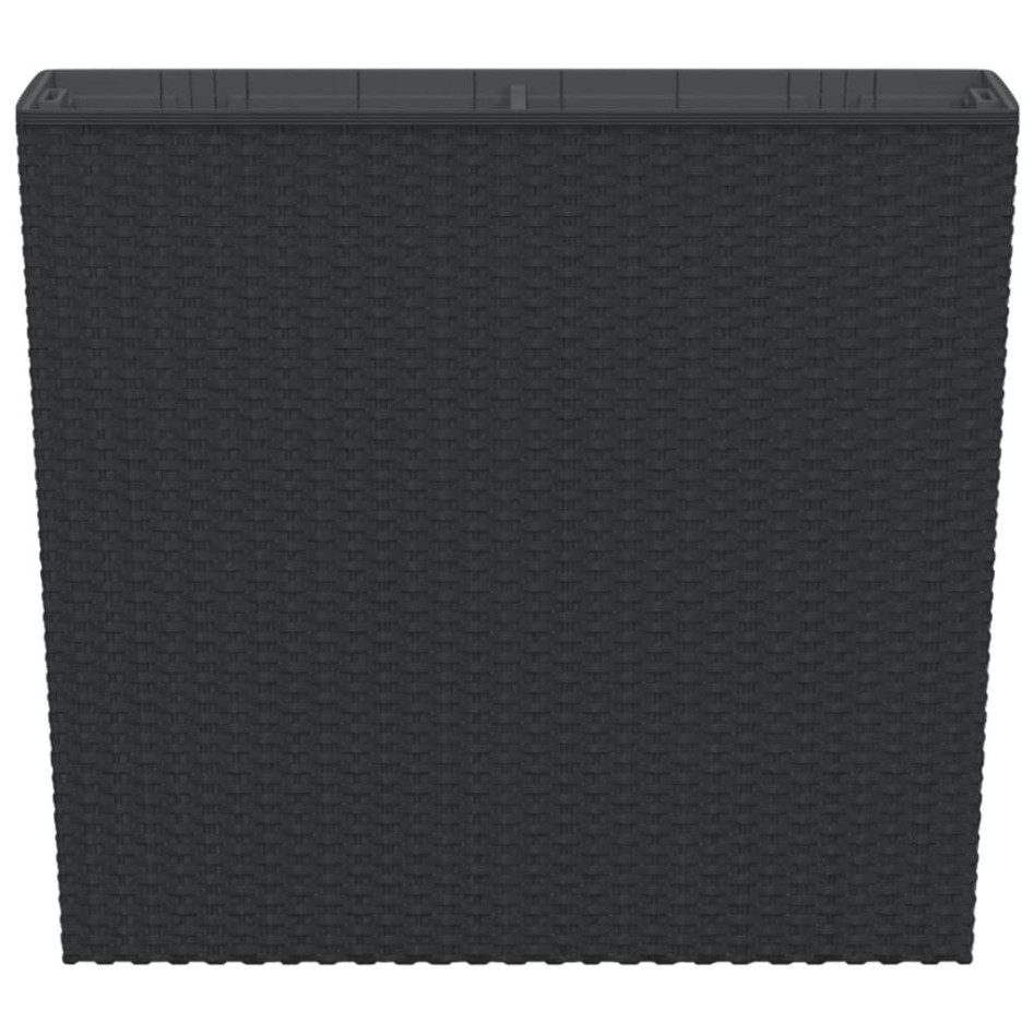 Macetero con interior extraíble PP ratán gris antracita 12/44