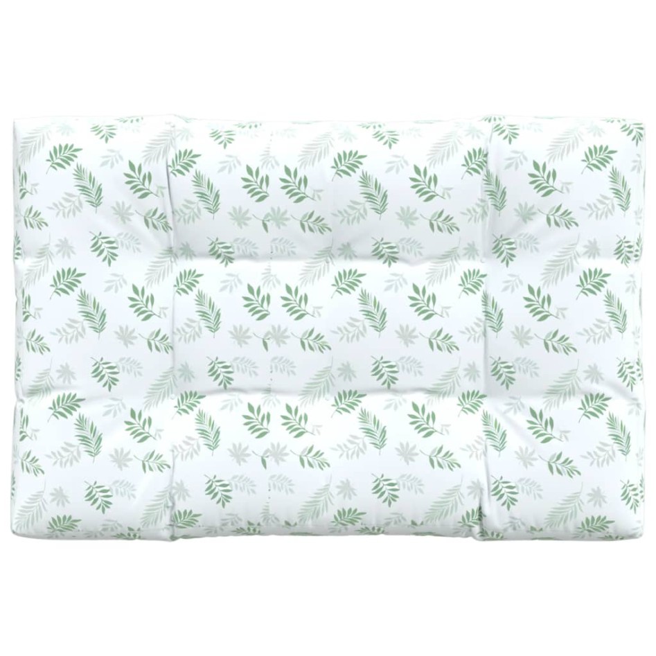 Cojín para palés tela estampado de hojas 120x80x12