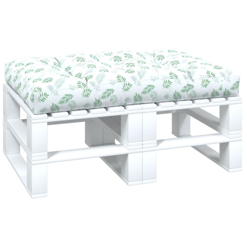 Cojín para palés tela estampado de hojas 120x80x12