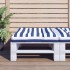 Cojín para palés tela a rayas azul y blanco 80x80x12