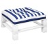 Cojín para palés tela a rayas azul y blanco 80x80x12