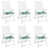 Cojines de silla 6 uds tela estampado de hojas 50x50x3