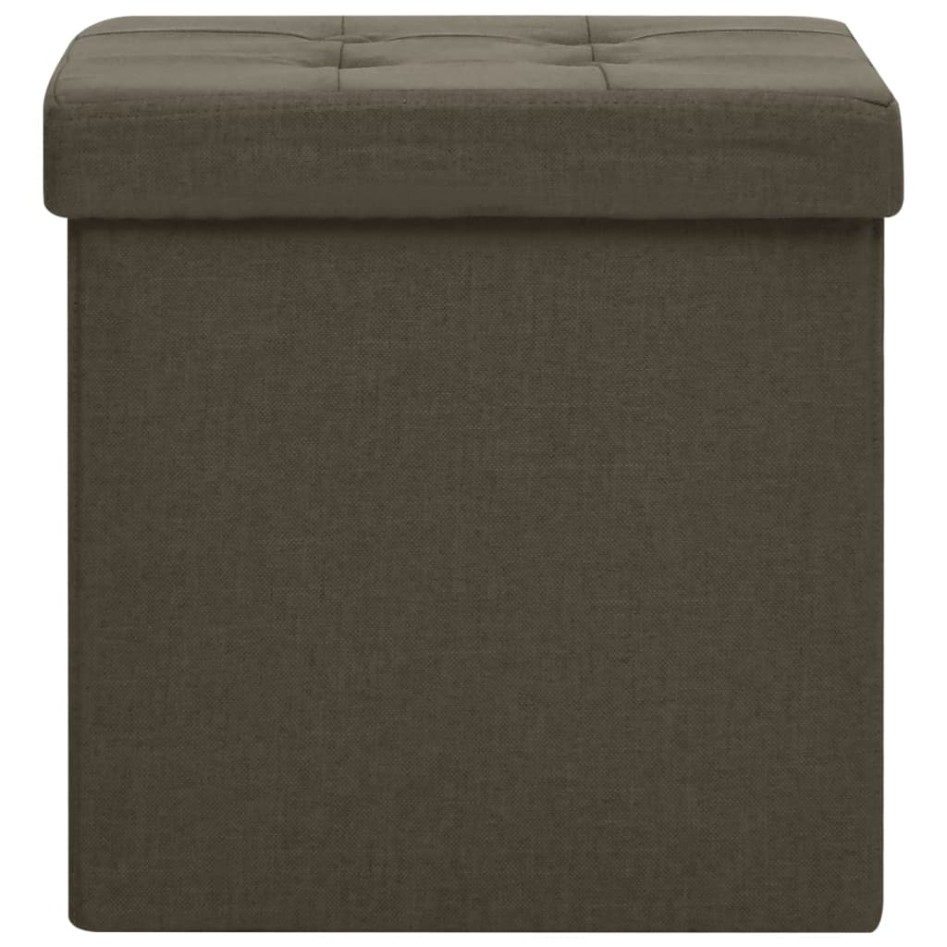 Taburetes de almacenaje plegables 2 uds lino sintético