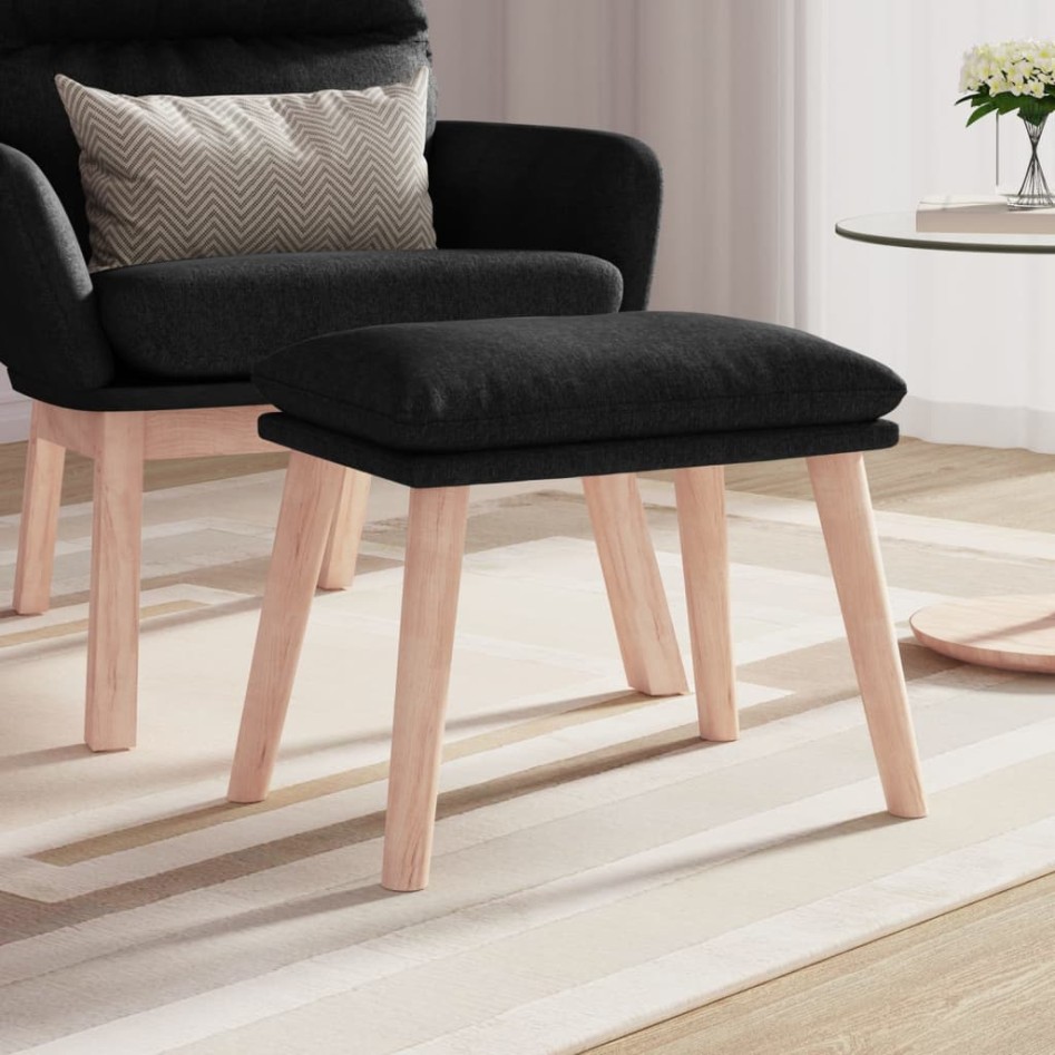 Reposapiés de tela color negro 45x29,5x35