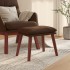Reposapiés cuero sintético marrón 45x29,5x35