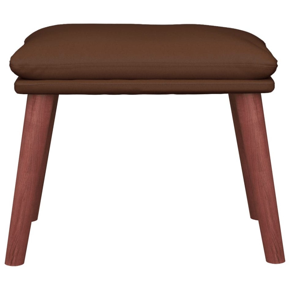 Reposapiés cuero sintético marrón 45x29,5x35