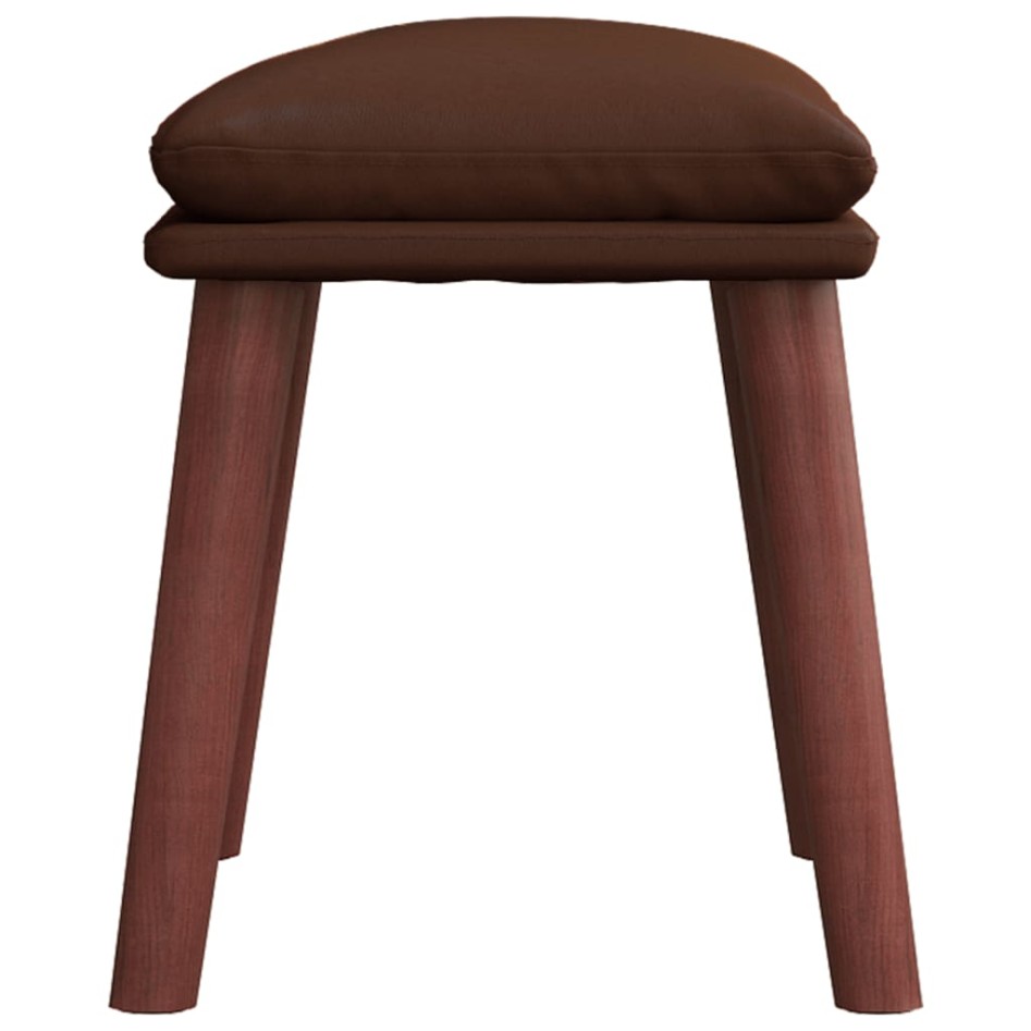 Reposapiés cuero sintético marrón 45x29,5x35