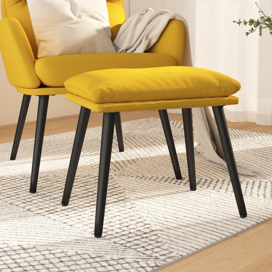 Reposapiés de tela amarillo mostaza 45x29,5x35