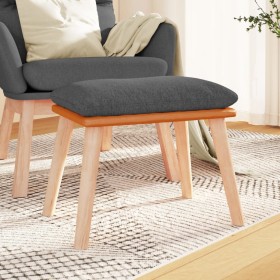 Reposapiés tela y cuero sintético gris oscuro 45x29,5x35