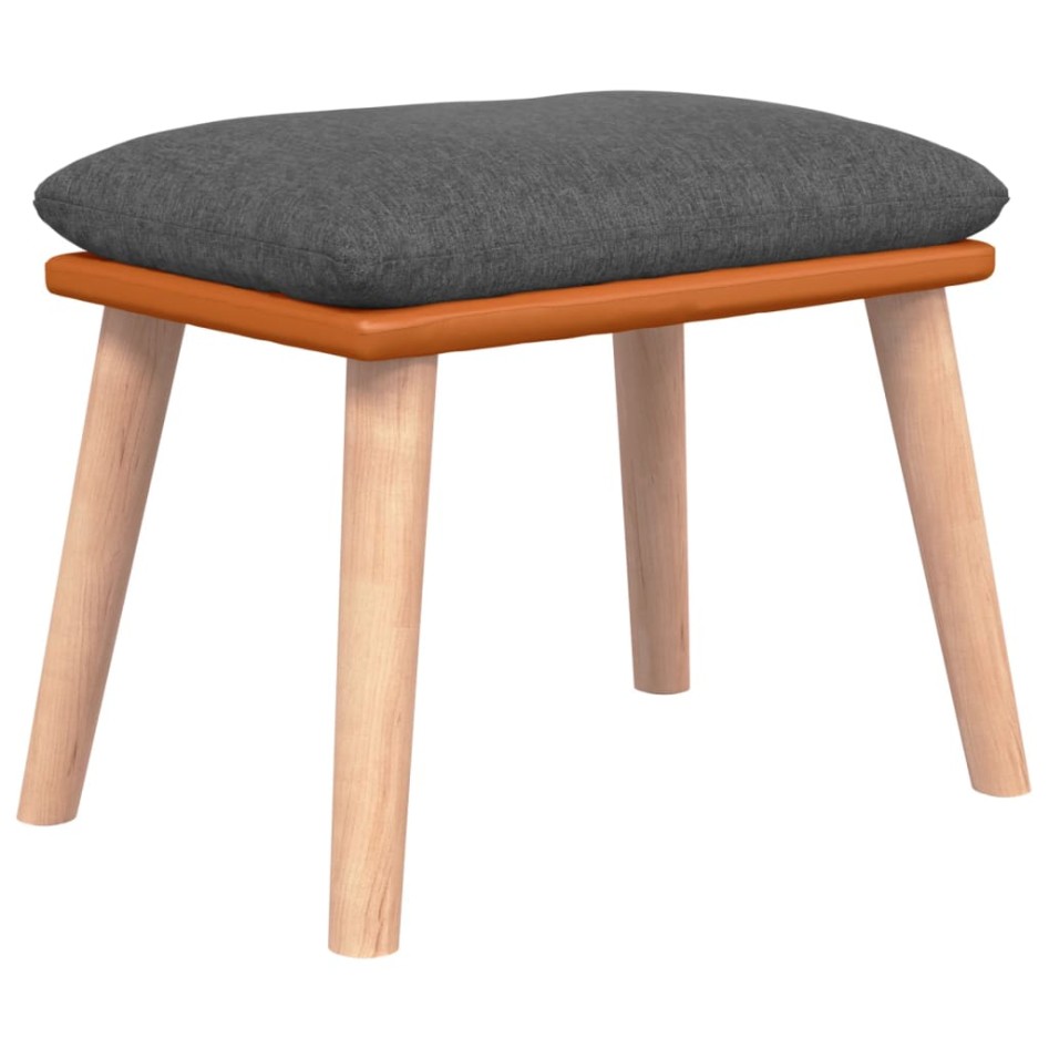 Reposapiés tela y cuero sintético gris oscuro 45x29,5x35