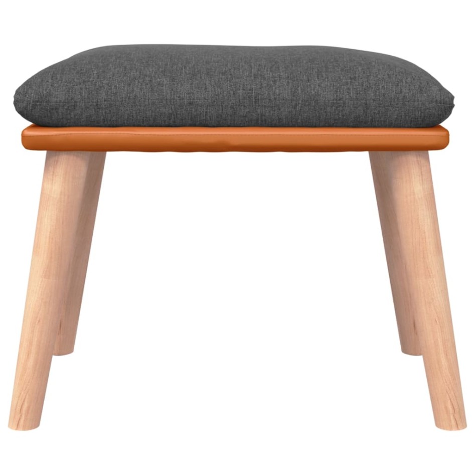 Reposapiés tela y cuero sintético gris oscuro 45x29,5x35