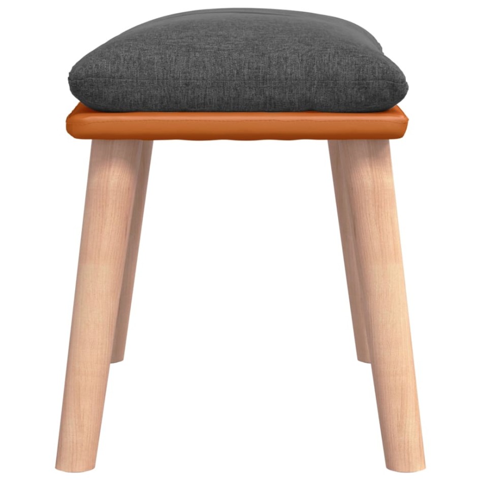 Reposapiés tela y cuero sintético gris oscuro 45x29,5x35