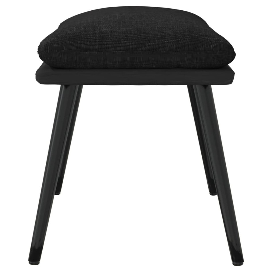 Reposapiés tela y cuero sintético negro 45x29,5x35