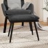 Reposapiés tela y cuero sintético gris oscuro 45x29,5x35
