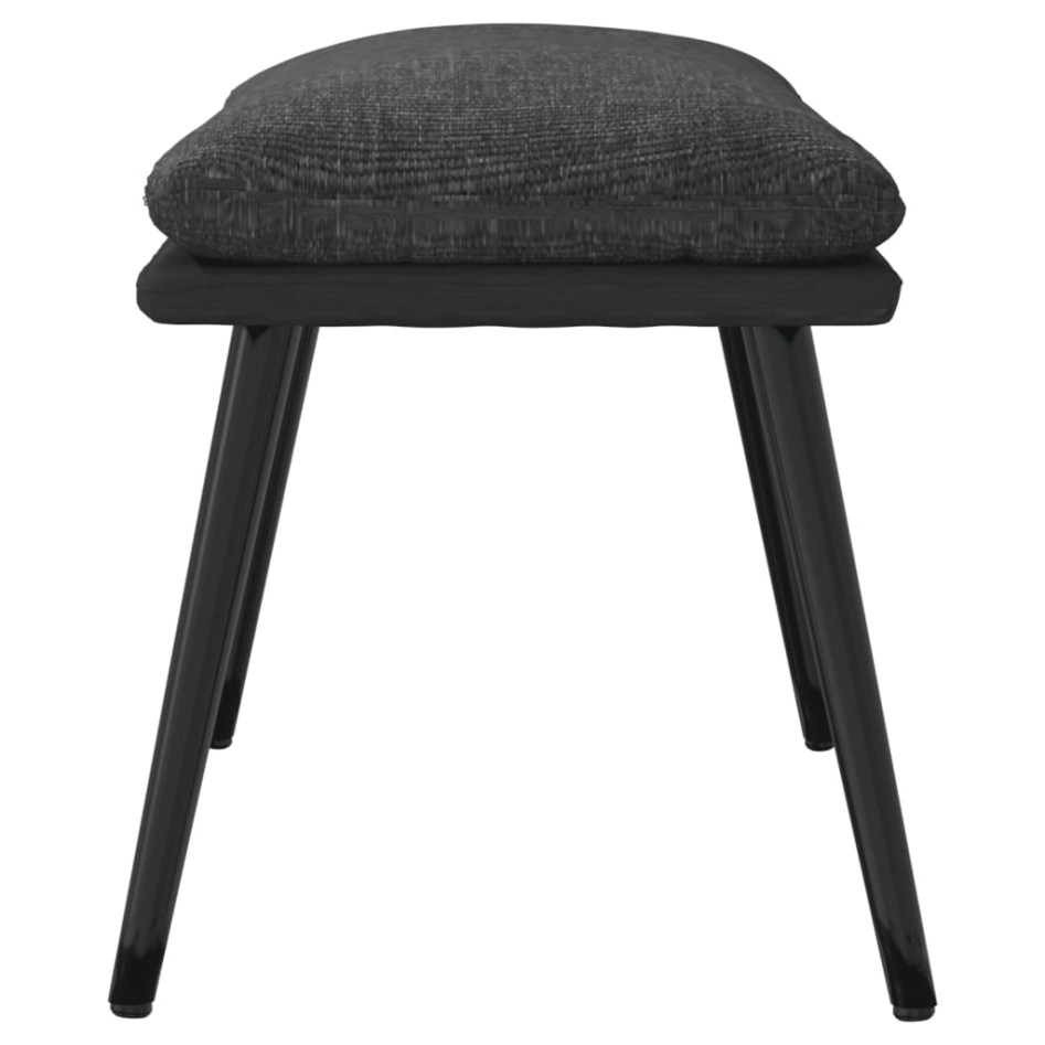 Reposapiés tela y cuero sintético gris oscuro 45x29,5x35