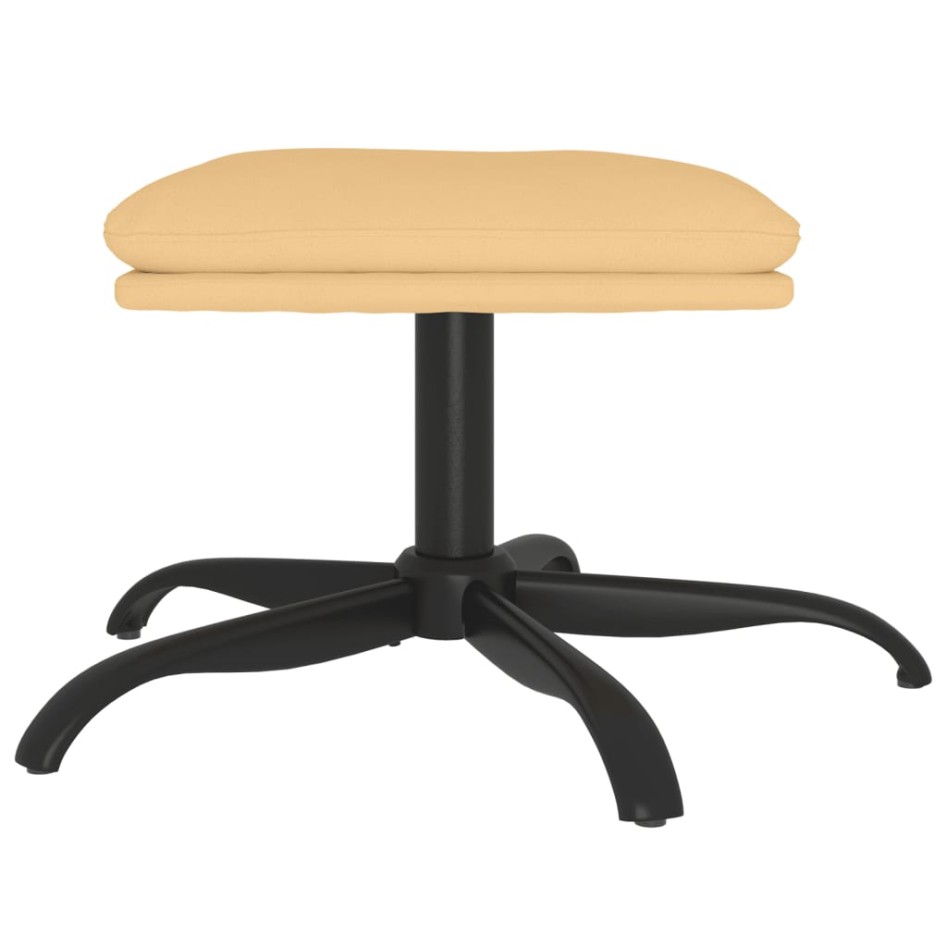 Reposapiés tela de microfibra color crema 60x60x36