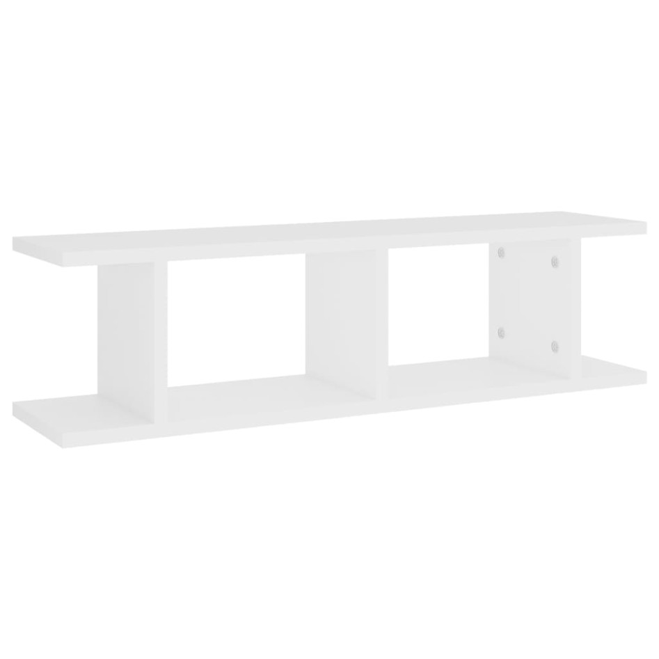 Estantes de pared 2 uds madera contrachapada blanco 75x18x20