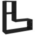 Estantes de pared 2 uds madera contrachapada negro 50x15x50