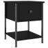 Mesita de noche madera de ingeniería negra 34x35,5x45