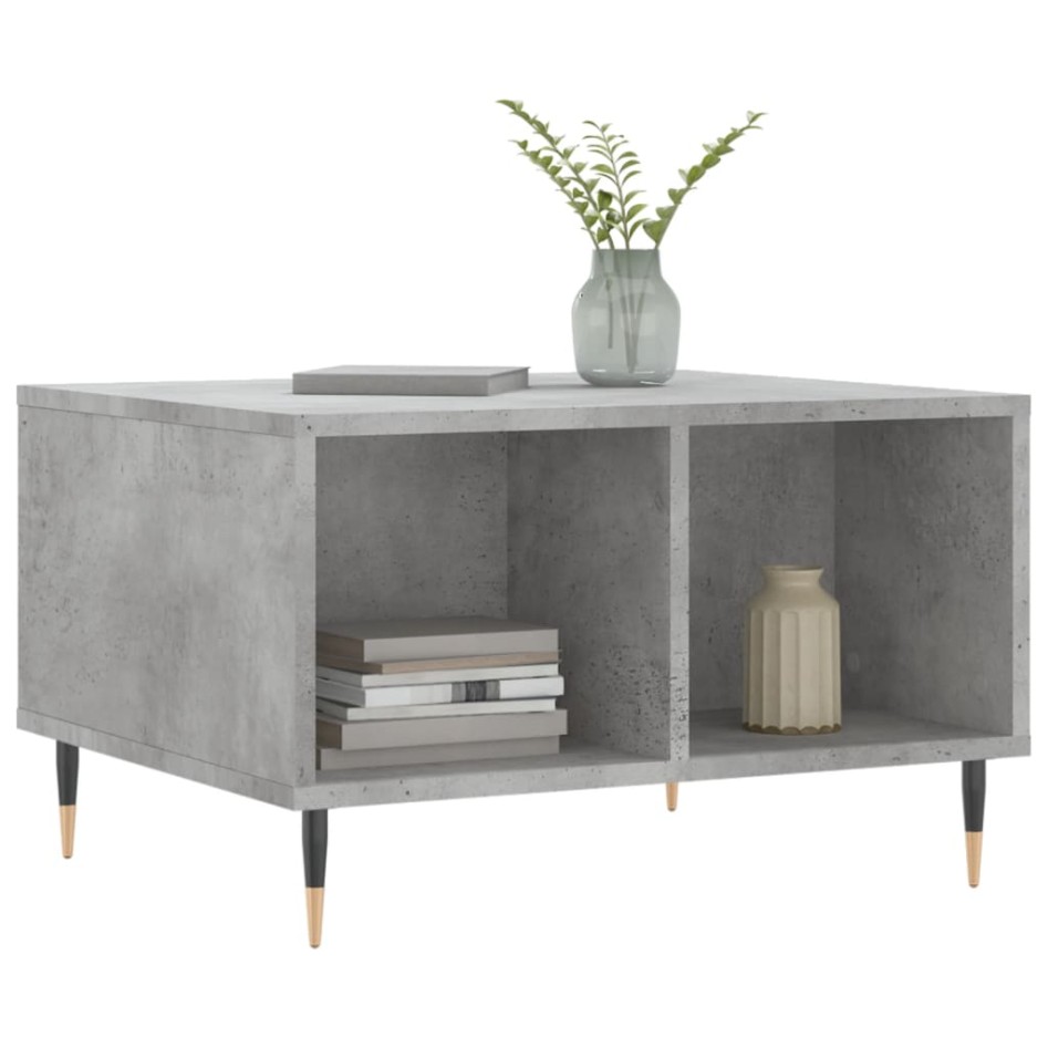 Mesa de centro madera contrachapada gris hormigón 60x50x36,5