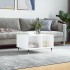 Mesa de centro madera contrachapada blanco brillo 60x50x36,5