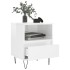 Mesita de noche madera contrachapada blanco brillo 40x35x50
